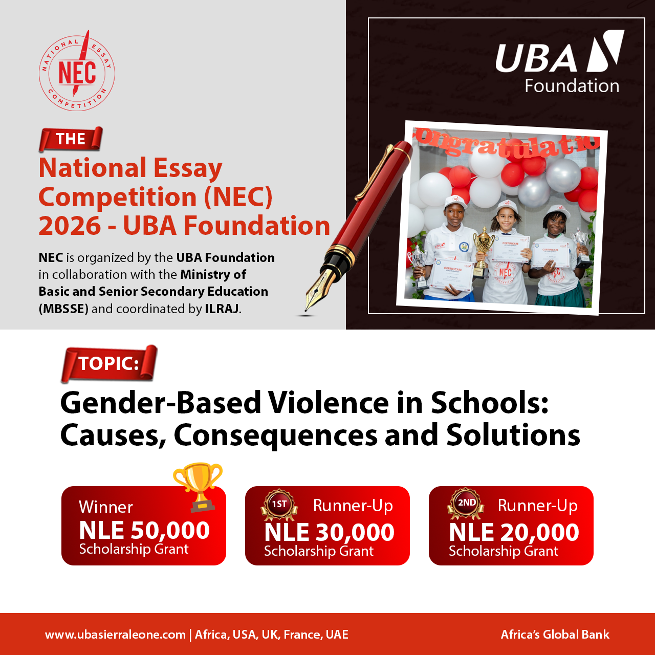 UBA Sierra Leone 5th National Essay Competition