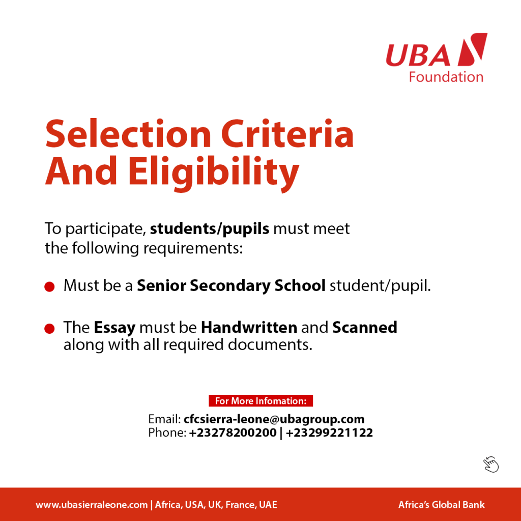 UBA Sierra Leone 5th National Essay Competition